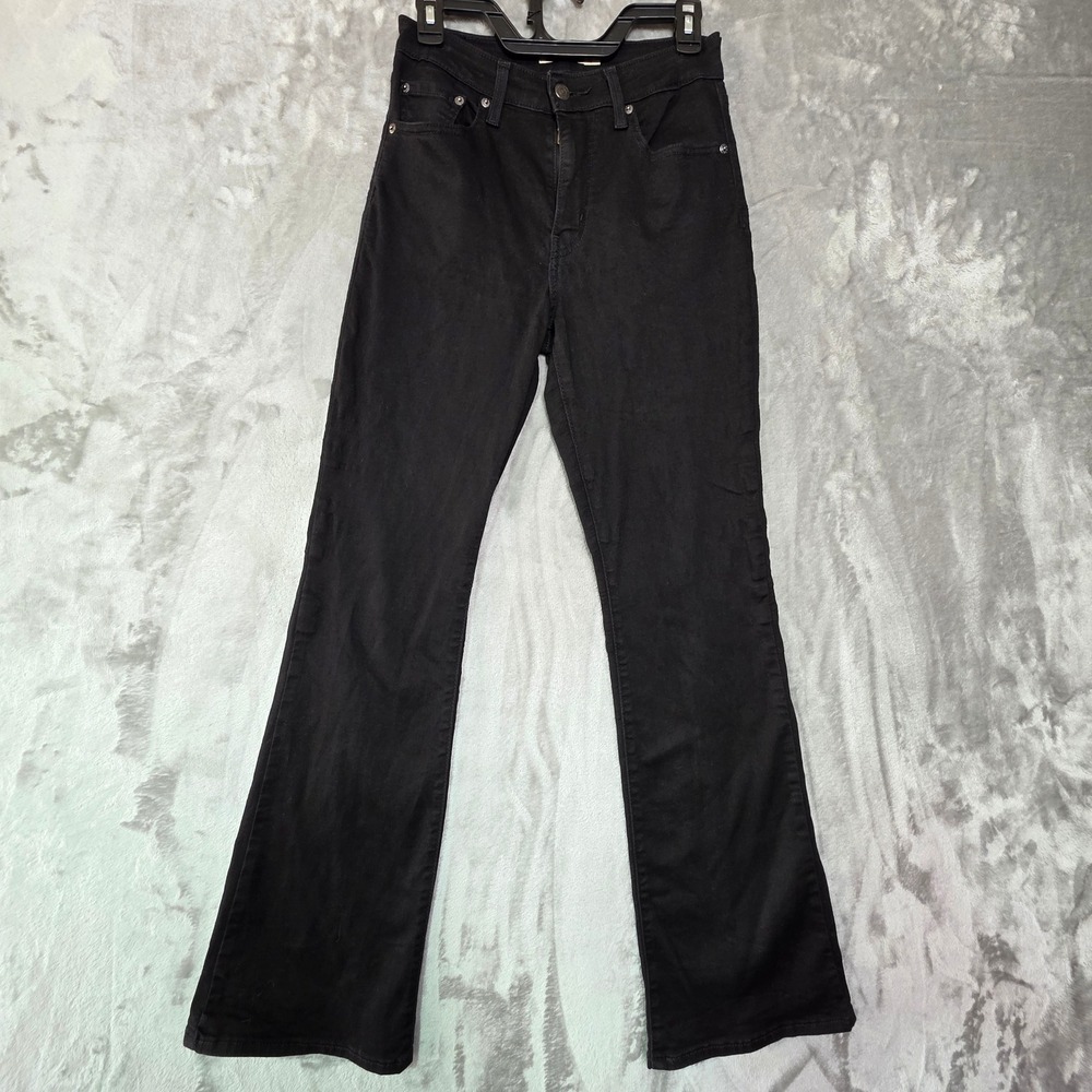 Levis 725 High Rise Bootcut Jeans Black W27 L30 18759-0063